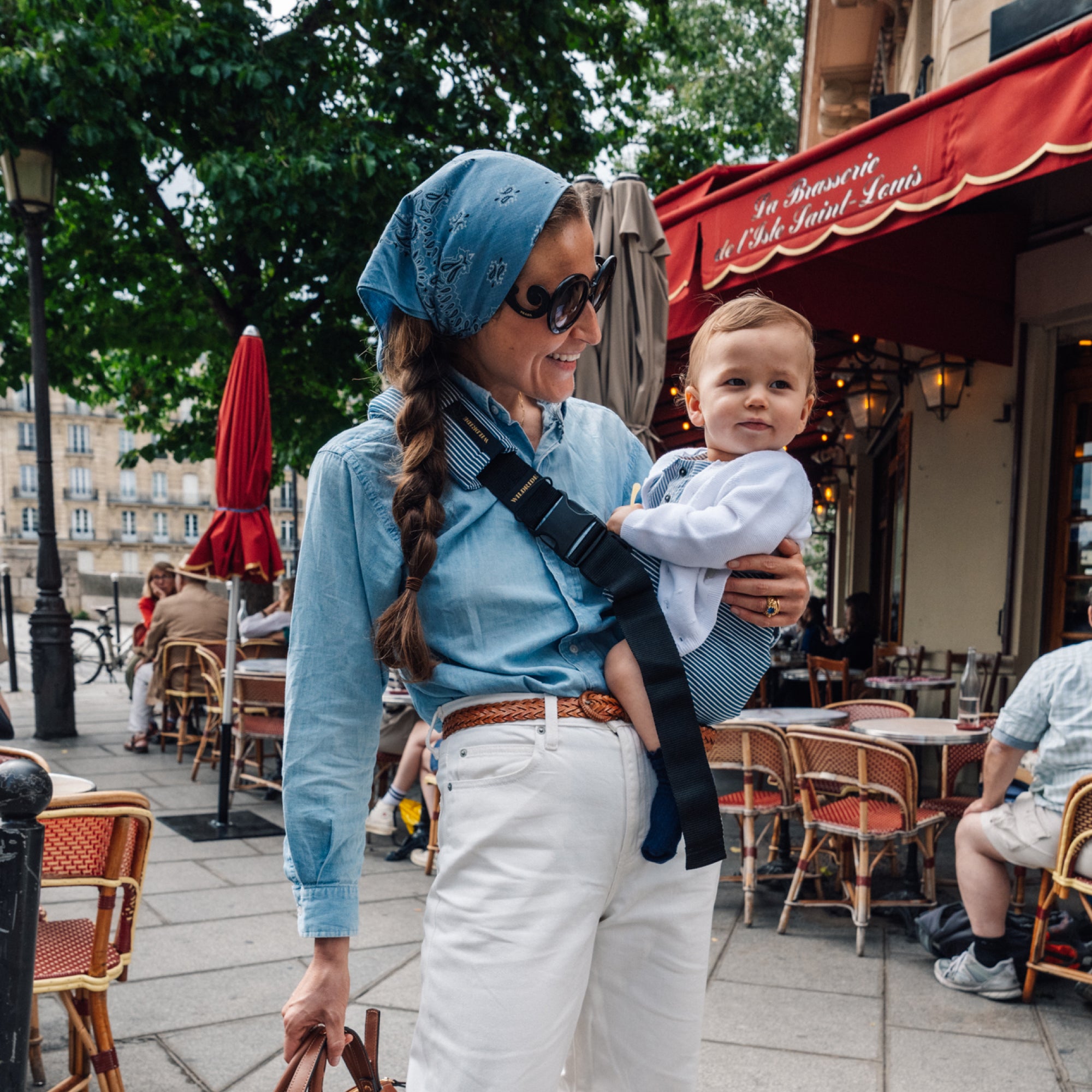 Toddler Swing Carrier - Indigo Stripe